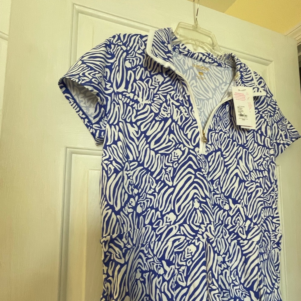 NWT Lilly Pulitzer size XL Alona Dress athletic style. Color: Martinique Blue - Picture 13 of 17